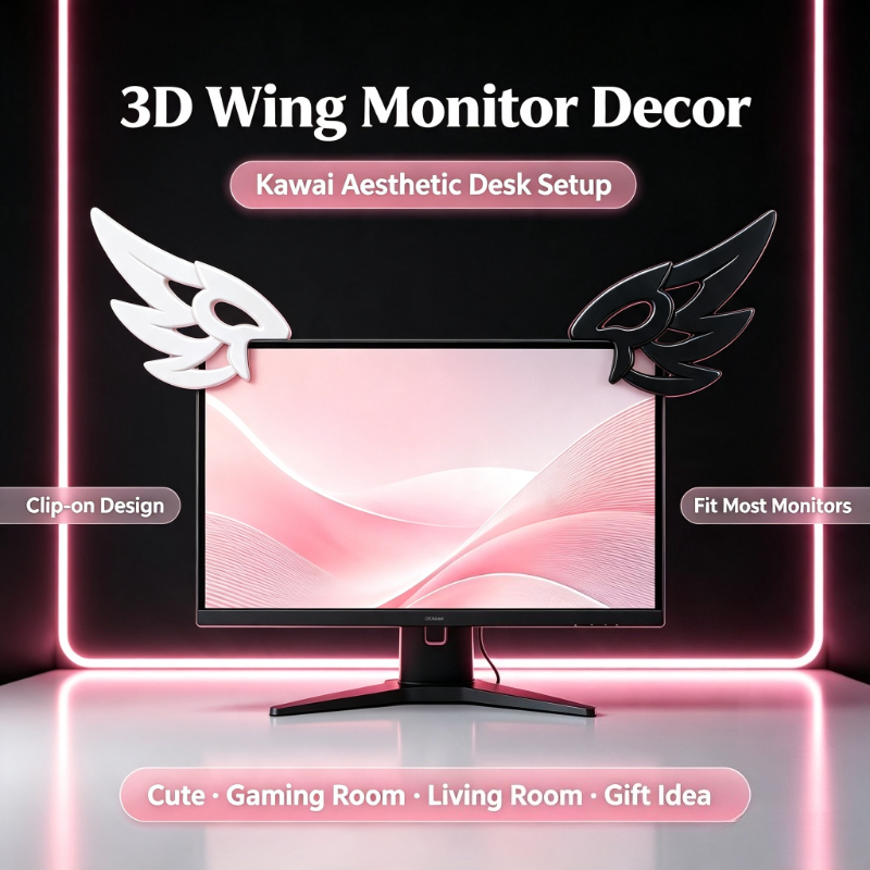 Kawaii 3D Wing Decor for Compu - Kawaii Tech Accessories recension och pris